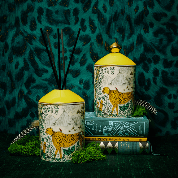 Emma J Shipley Cheetah Lemon Zest & Vetiver Candle 300g ThePerfumeWorld