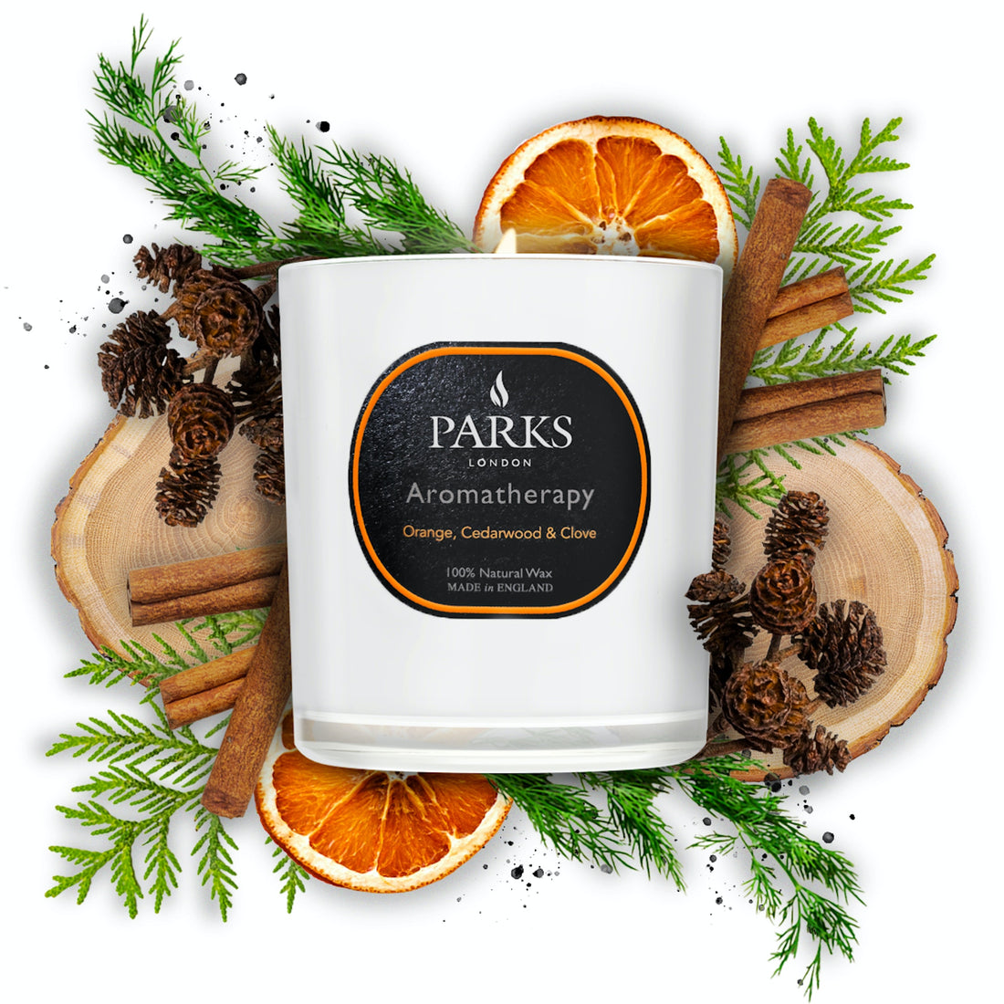 Aromatherapy Orange, Cedarwood & Clove Candle 220g ThePerfumeWorld