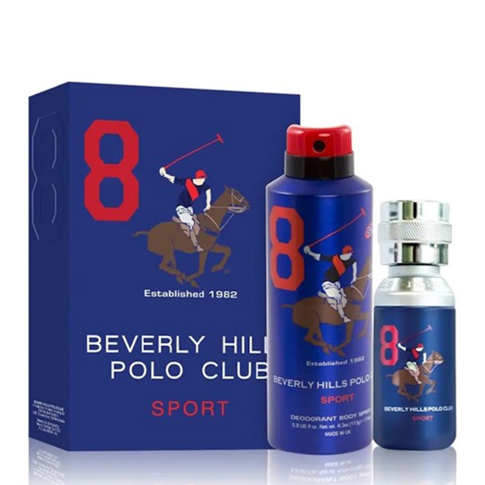 Beverly Hills Polo Club 8 Sport 100ml EDT Gift Set